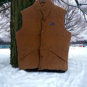 Penfield Goose Down Vest Jacket Brown Corduroy Medium